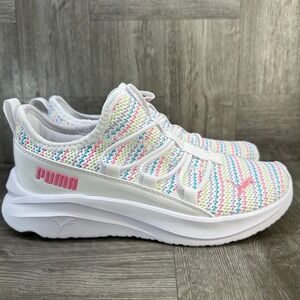 Puma Softride Sophia 2 Kids 2.5C White Multi Pink Knit Athletic Sneakers NEW